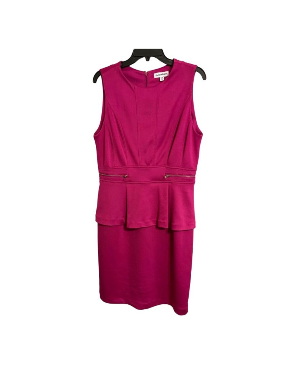 Shelby & Palmer Hot Pink Sleeveless Peplum Sheath Career Cocktail Dress Size 10 - Picture 2 of 11